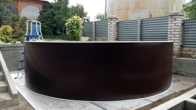 Каркасный бассейн 549х125см Лагуна морозоустойчивый круглый, цвет шоколад, скиммер + форсунка